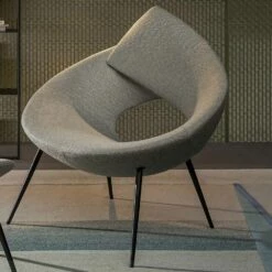 Woonkamer Fauteuil Met Voetensteun In Stof Made In Italy - Bonaldo Lock -Slide Shop poltrona da salotto con poggiapiedi in tessuto made in italy bonaldo lock 2