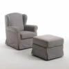 Woonkamer Fauteuil Met Poef In Essen Stof Made In Italy - Ottavia