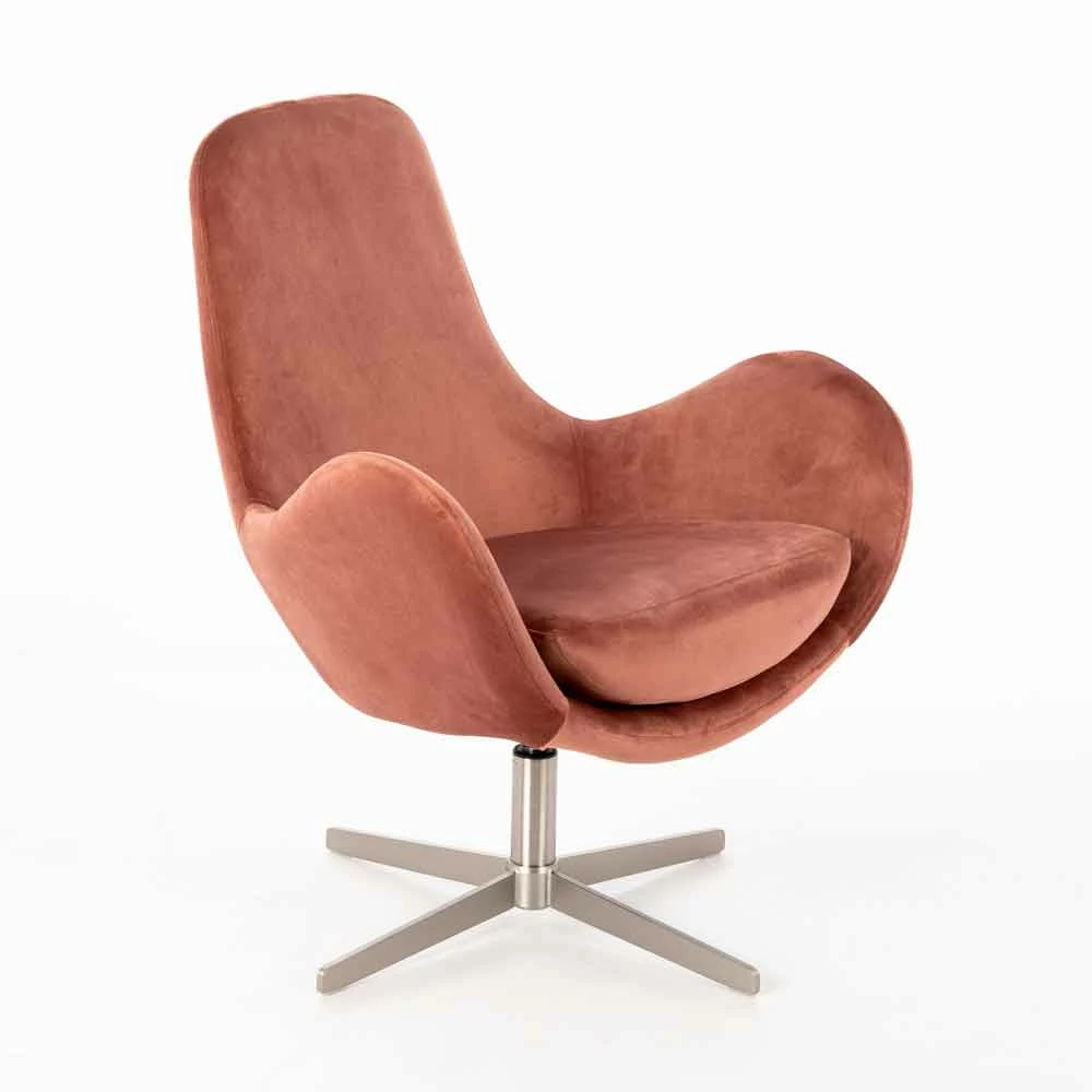 Gewatteerde Draaibare Lounge Fauteuil In Fluweel - Gajarda Met Modern Design 2 Gewatteerde Draaibare Lounge Fauteuil In Fluweel - Gajarda Met Modern Design - Afbeelding 2