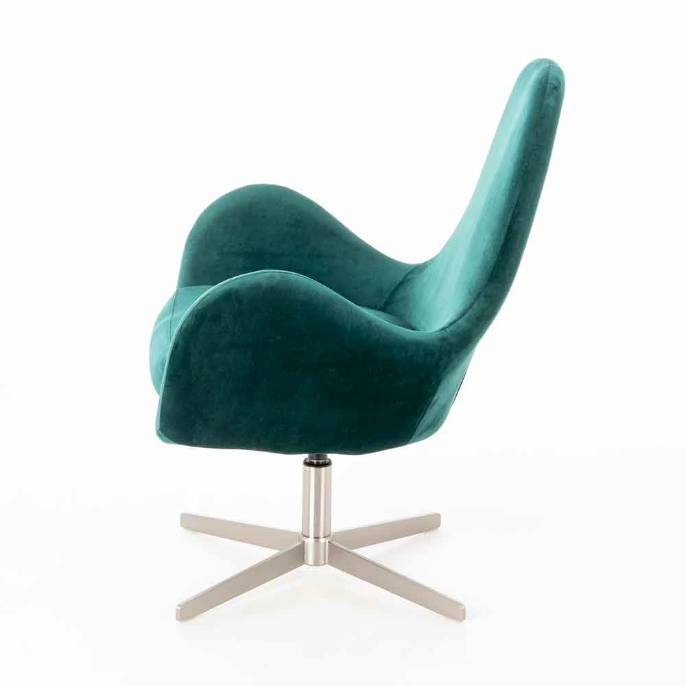 Gewatteerde Draaibare Lounge Fauteuil In Fluweel - Gajarda Met Modern Design 11 Gewatteerde Draaibare Lounge Fauteuil In Fluweel - Gajarda Met Modern Design - Afbeelding 11