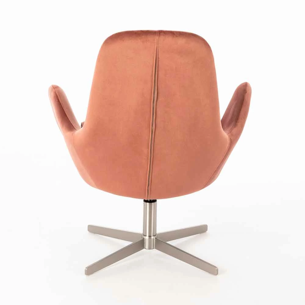 Gewatteerde Draaibare Lounge Fauteuil In Fluweel - Gajarda Met Modern Design 4 Gewatteerde Draaibare Lounge Fauteuil In Fluweel - Gajarda Met Modern Design - Afbeelding 4