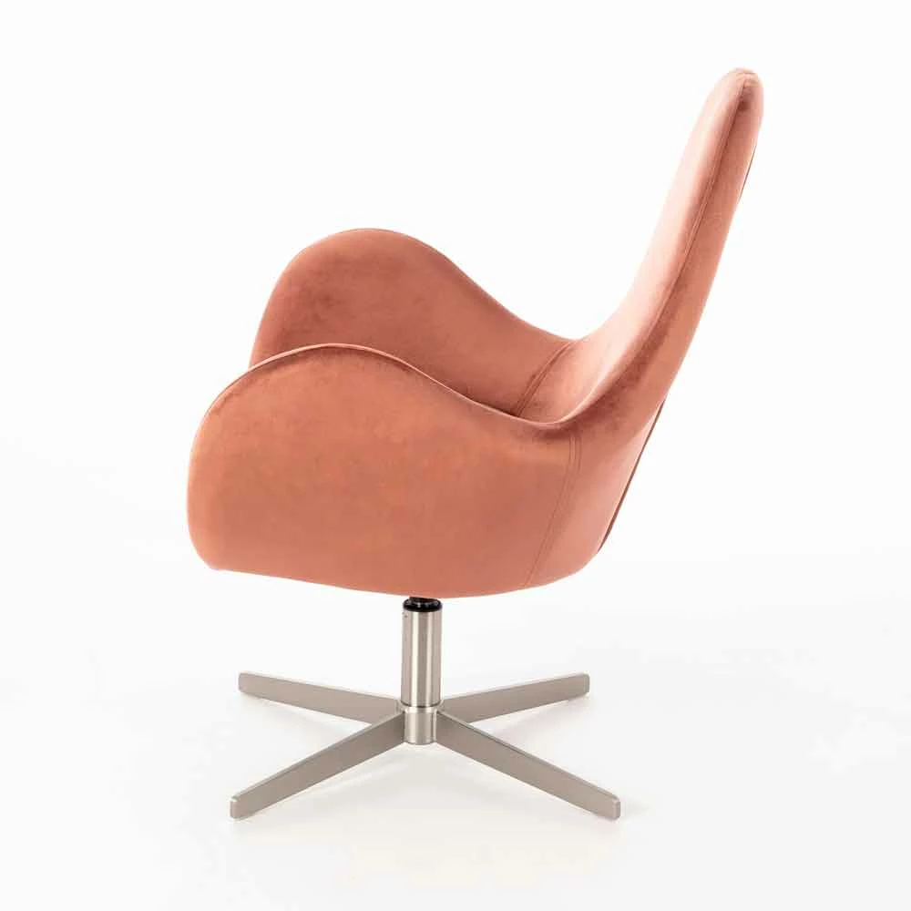 Gewatteerde Draaibare Lounge Fauteuil In Fluweel - Gajarda Met Modern Design 5 Gewatteerde Draaibare Lounge Fauteuil In Fluweel - Gajarda Met Modern Design - Afbeelding 5