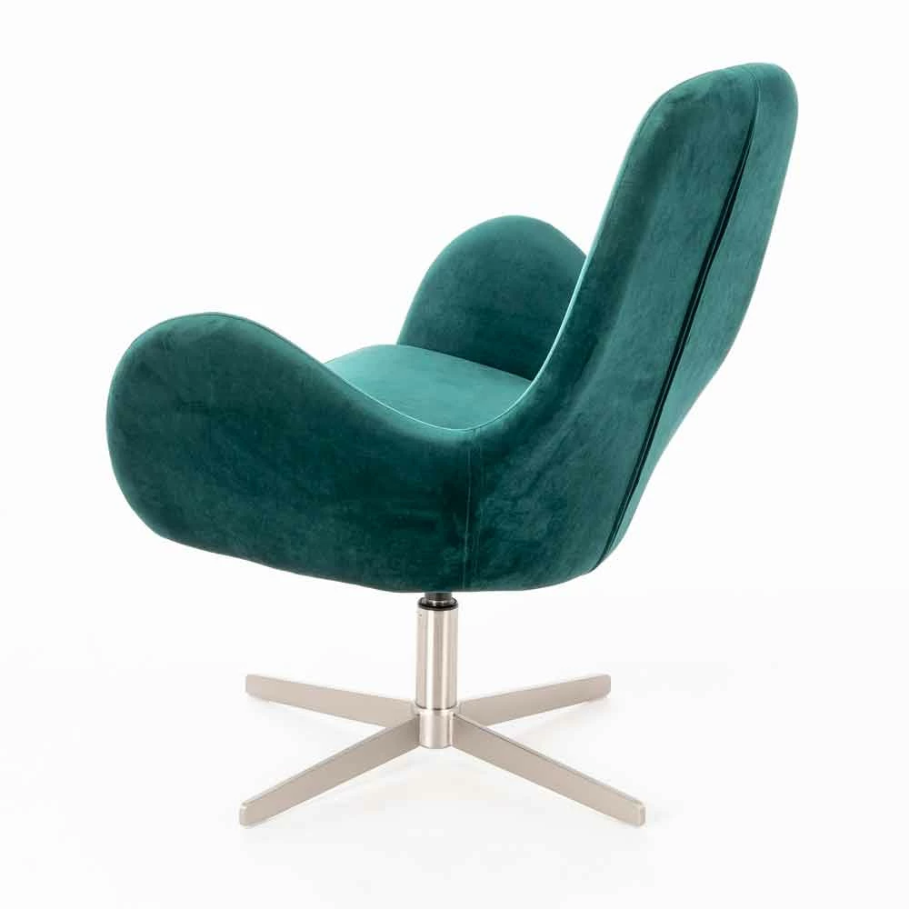 Gewatteerde Draaibare Lounge Fauteuil In Fluweel - Gajarda Met Modern Design 9 Gewatteerde Draaibare Lounge Fauteuil In Fluweel - Gajarda Met Modern Design - Afbeelding 9