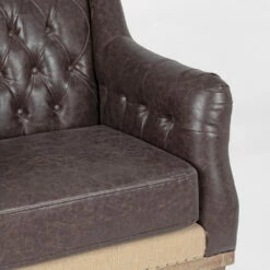 Woonkamer Fauteuil In Essenhout En Ecoleer Homemotion - Helsy -Slide Shop poltrona da salotto in legno di frassino ed ecopelle homemotion helsy 4