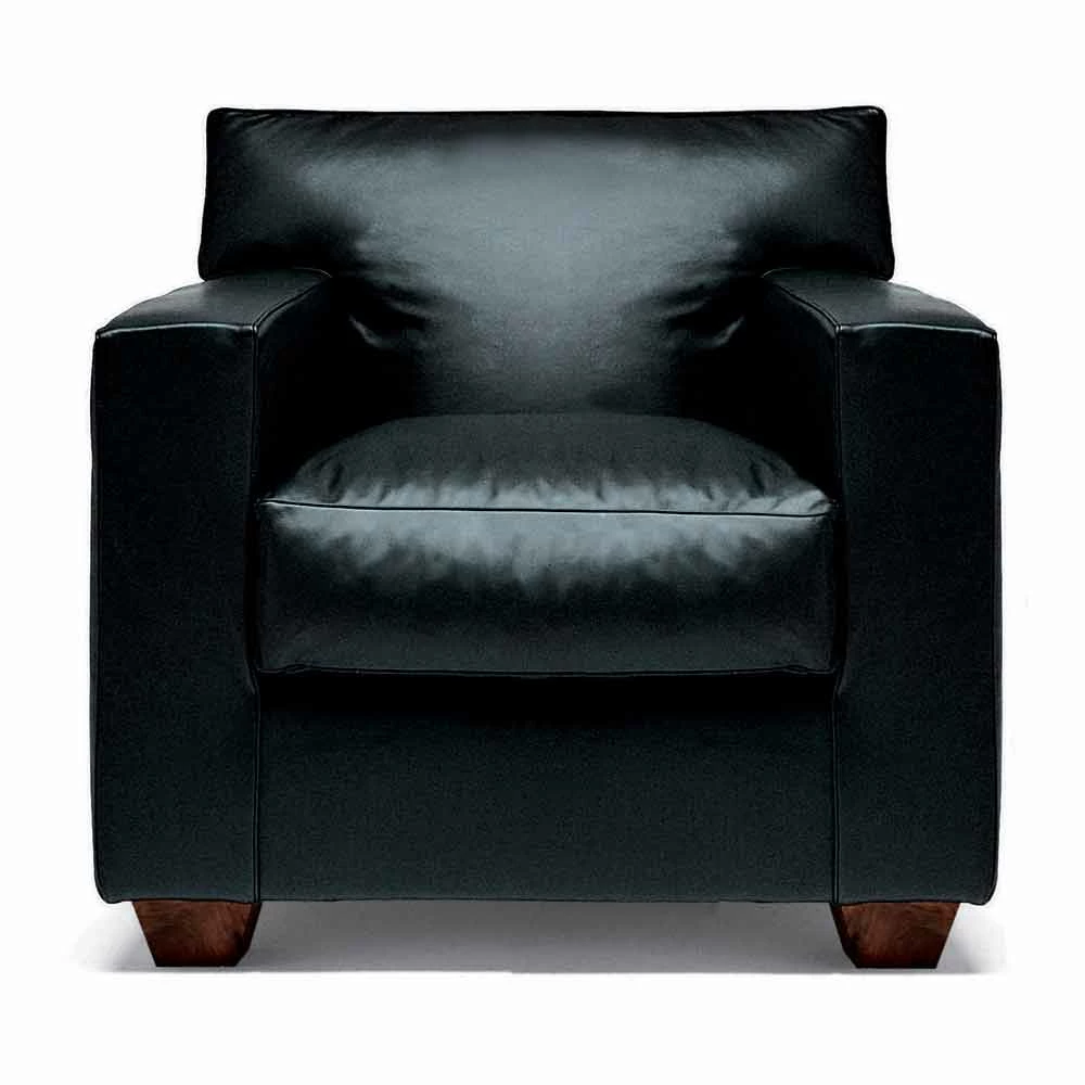 Leren Fauteuil Met Walnoot Poten Made In Italy - Alessandria 1 Leren Fauteuil Met Walnoot Poten Made In Italy - Alessandria
