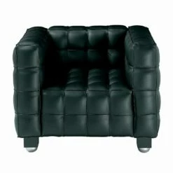 Woonkamerfauteuil In Leer Met Gewatteerd Effect Made In Italy - Vesuvius