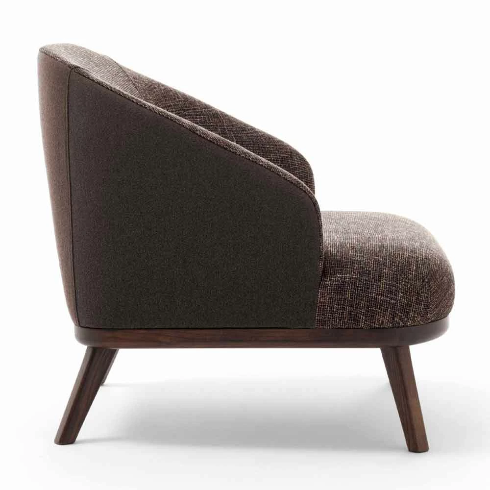 Stoffen Fauteuil Met Massief Houten Onderstel Made In Italy - Pepina 2 Stoffen Fauteuil Met Massief Houten Onderstel Made In Italy - Pepina - Afbeelding 2