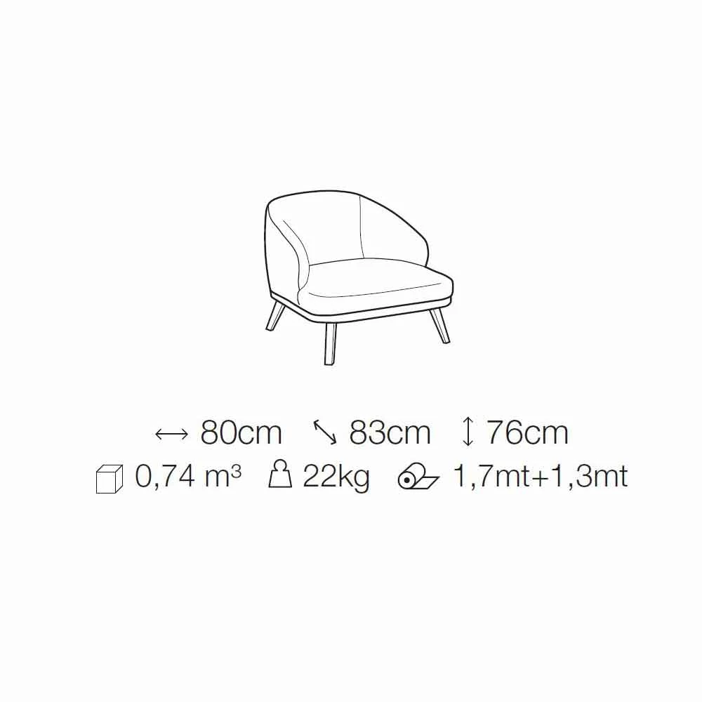 Stoffen Fauteuil Met Massief Houten Onderstel Made In Italy - Pepina 5 Stoffen Fauteuil Met Massief Houten Onderstel Made In Italy - Pepina - Afbeelding 5