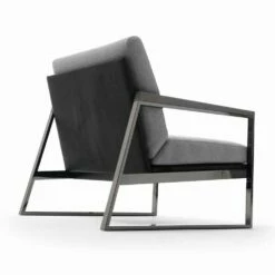 Woonkamer Fauteuil In Stof, Leer En Edelmetaal Made In Italy - Milla -Slide Shop poltrona da salotto in tessuto pelle e metallo pregiata made in italy milla 4