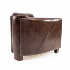 Woonkamerfauteuil Volledig Gemaakt Van Vintage Leer Met Verouderd Effect - Stempel -Slide Shop poltrona da salotto interamente realizzata in cuoio vintage effetto invecchiato timbro 2