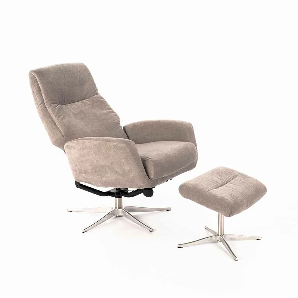 Liggende Fauteuil Met Voetsteun Bekleed Met Fluweel - Angelina 2 Liggende Fauteuil Met Voetsteun Bekleed Met Fluweel - Angelina - Afbeelding 2