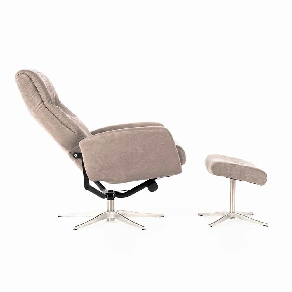 Liggende Fauteuil Met Voetsteun Bekleed Met Fluweel - Angelina 4 Liggende Fauteuil Met Voetsteun Bekleed Met Fluweel - Angelina - Afbeelding 4