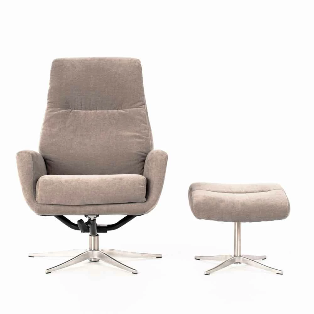Liggende Fauteuil Met Voetsteun Bekleed Met Fluweel - Angelina 5 Liggende Fauteuil Met Voetsteun Bekleed Met Fluweel - Angelina - Afbeelding 5