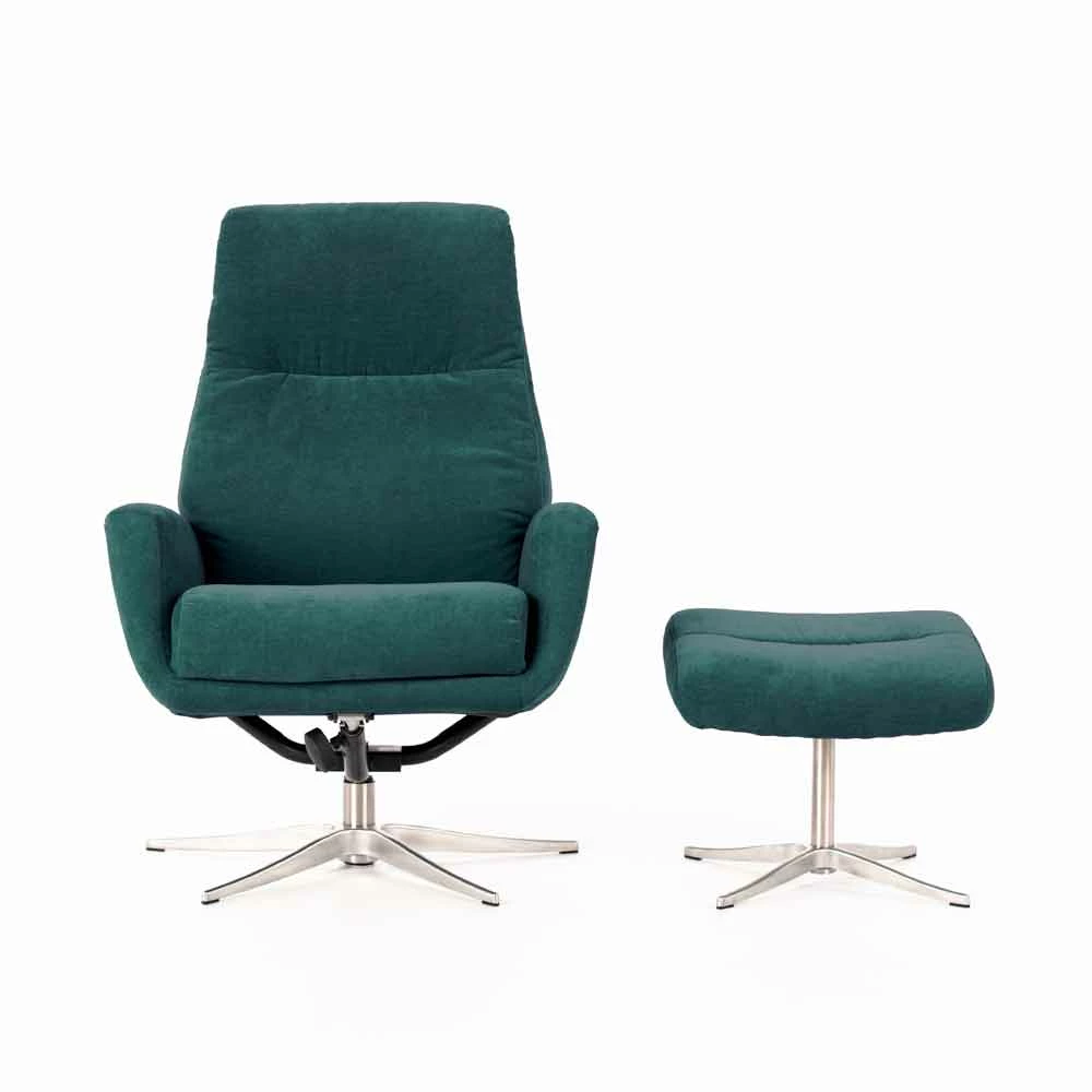 Liggende Fauteuil Met Voetsteun Bekleed Met Fluweel - Angelina 8 Liggende Fauteuil Met Voetsteun Bekleed Met Fluweel - Angelina - Afbeelding 8