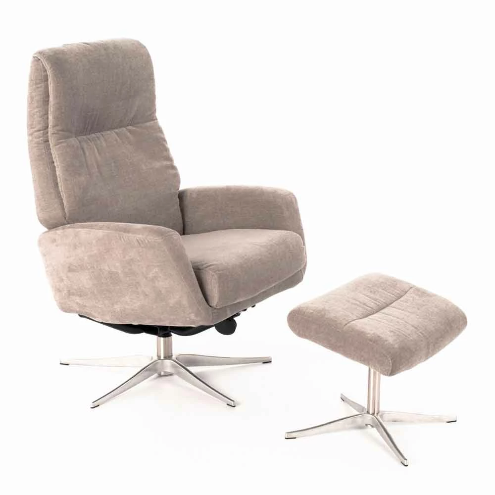 Liggende Fauteuil Met Voetsteun Bekleed Met Fluweel - Angelina 1 Liggende Fauteuil Met Voetsteun Bekleed Met Fluweel - Angelina