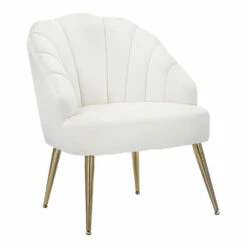 Woonkamerfauteuil Bekleed Met Stof Met Metalen Poten - Shell