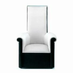 Woonkamer Fauteuil Bekleed Met Zwart En Wit Fluweel Gemaakt In Italië - Gedda