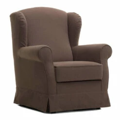 Woonkamer Fauteuil Met Verwijderbare Bruine Stof Made In Italy - Ottavia