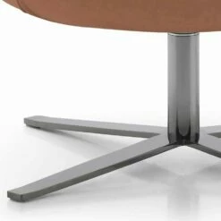 Draaibare Woonkamerfauteuil In Leer En Stof Made In Italy - Butterfly -Slide Shop poltrona da soggiorno girevole in pelle e metallo made in italy butterfly 3