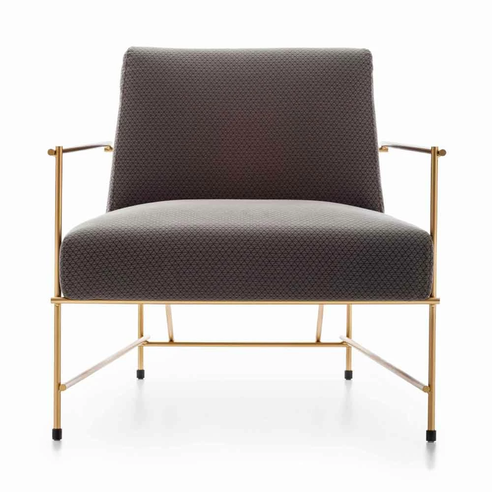 Stoffen Woonkamer Fauteuil Met Metalen Structuur Made In Italy - Manilla 2 Stoffen Woonkamer Fauteuil Met Metalen Structuur Made In Italy - Manilla - Afbeelding 2