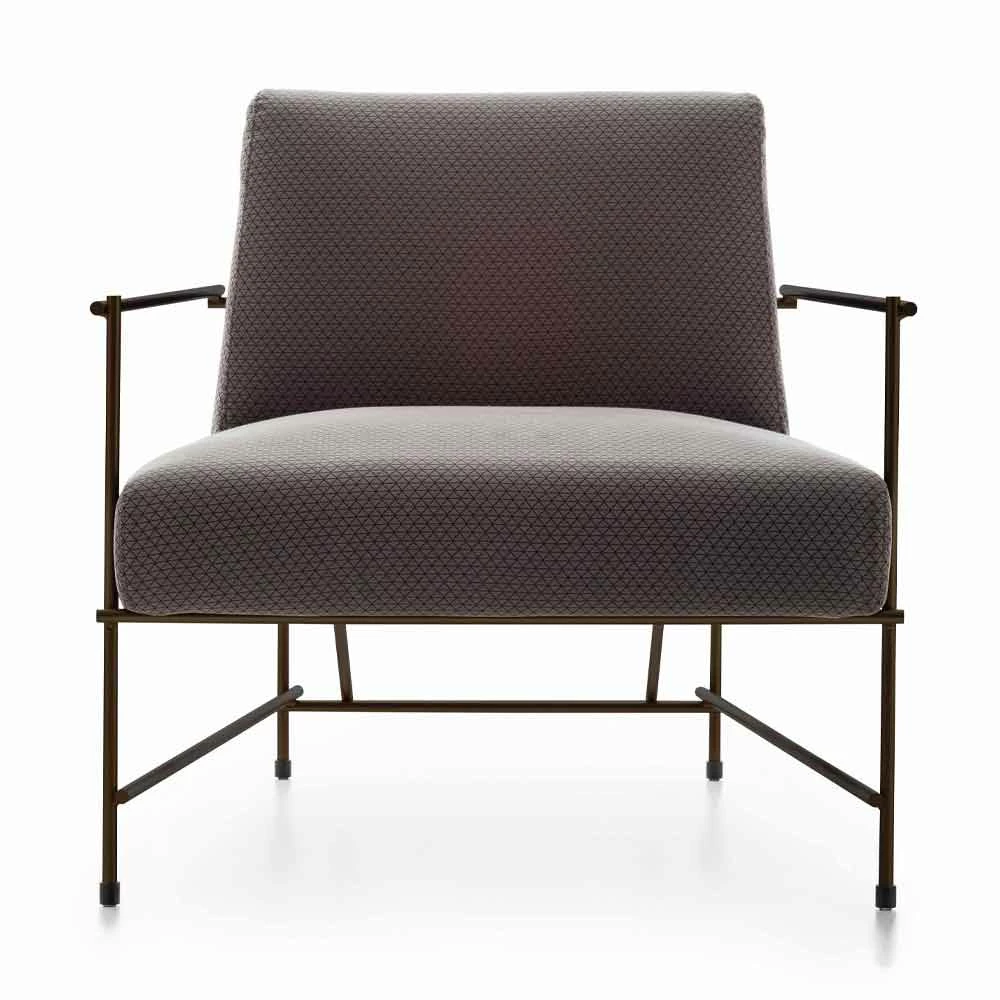 Stoffen Woonkamer Fauteuil Met Metalen Structuur Made In Italy - Manilla 4 Stoffen Woonkamer Fauteuil Met Metalen Structuur Made In Italy - Manilla - Afbeelding 4