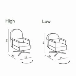 Woonkamer Fauteuil In Stof, Leer En Metaal Made In Italy - Camomilla -Slide Shop poltrona da soggiorno in tessuto cuoio e metallo made in italy camomilla 12