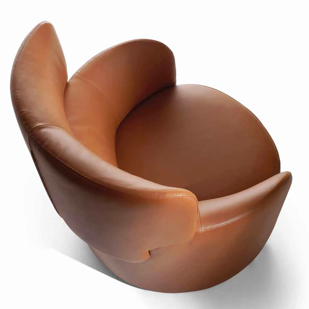 Woonkamer Fauteuil Bekleed Met Hoge Kwaliteit Made In Italy Leer - Mango 2 Woonkamer Fauteuil Bekleed Met Hoge Kwaliteit Made In Italy Leer - Mango - Afbeelding 2