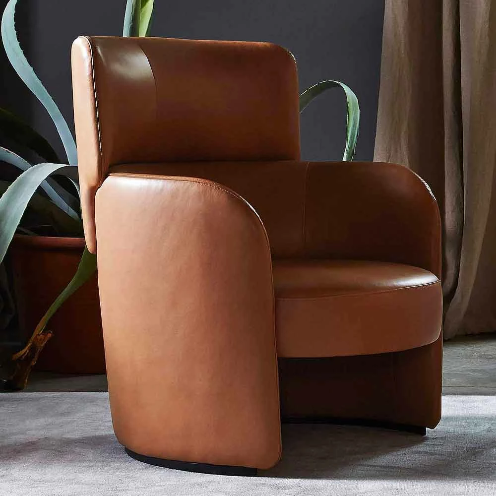 Woonkamer Fauteuil Bekleed Met Hoge Kwaliteit Made In Italy Leer - Mango 4 Woonkamer Fauteuil Bekleed Met Hoge Kwaliteit Made In Italy Leer - Mango - Afbeelding 4