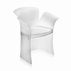 Fauteuil Met Een Wit Satijnen Tulp Modern Design, Made In Italy -Slide Shop poltrona dal design moderno bianco satinato tulipano made in italy 2