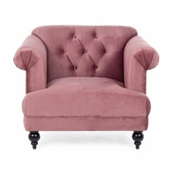 Klassieke Design Fauteuil In Hout En Grijs Of Roze Fluwelen Effect - Sanny -Slide Shop poltrona design classico in legno e effetto velluto grigio o rosa sanny 6