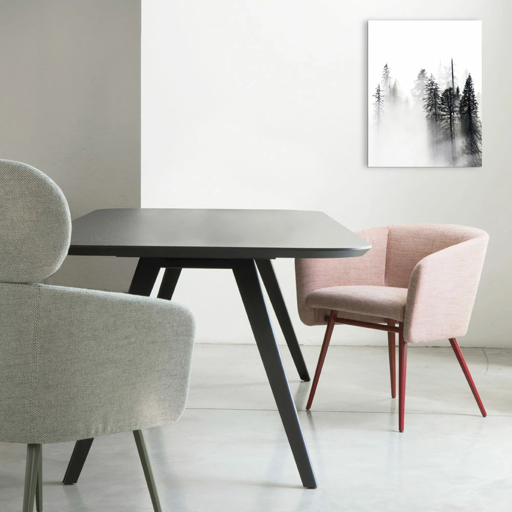 Hoge Kwaliteit Stoffen Fauteuil Met Metalen Onderstel Made In Italy - Bergen 2 Hoge Kwaliteit Stoffen Fauteuil Met Metalen Onderstel Made In Italy - Bergen - Afbeelding 2