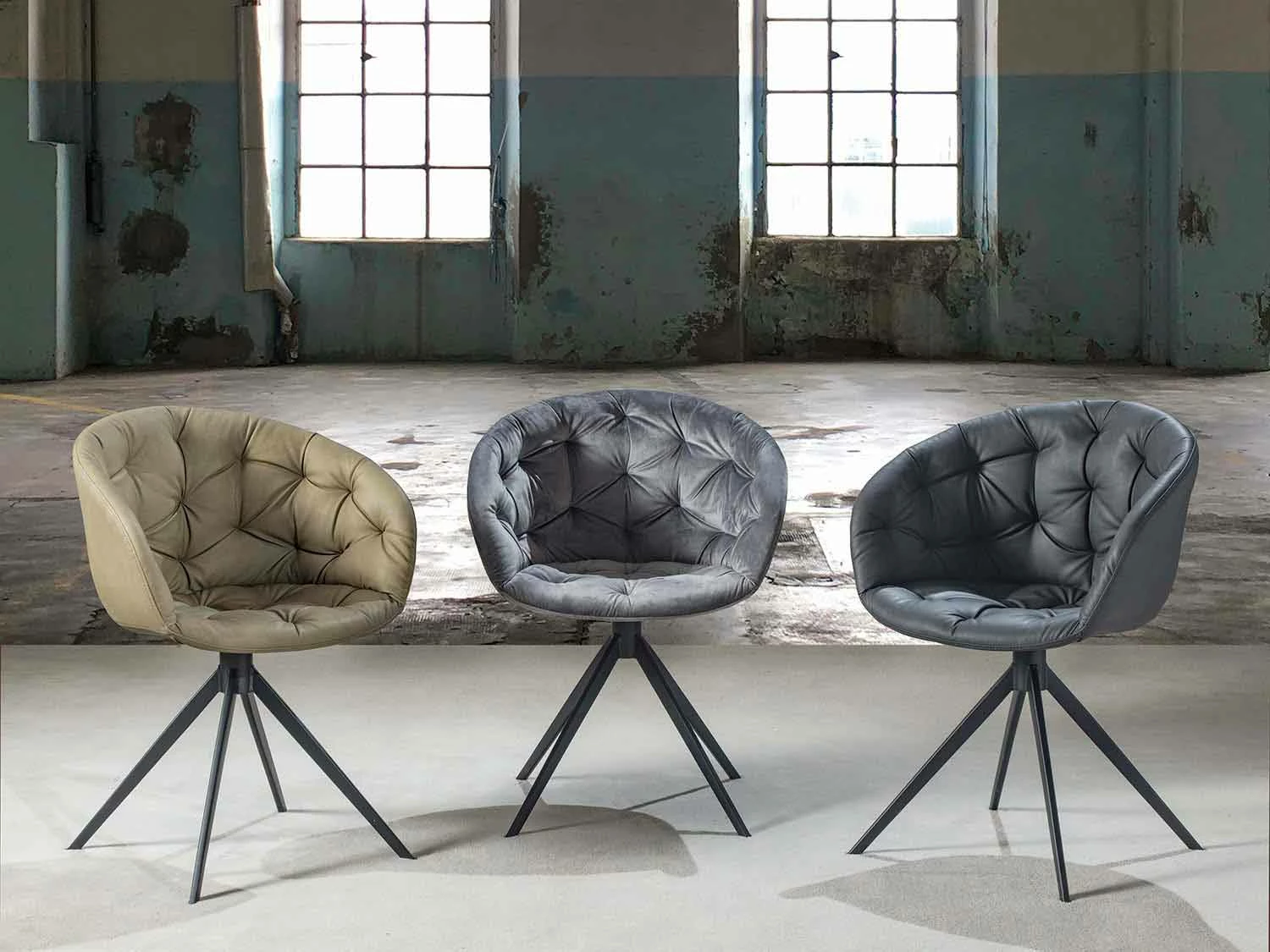 Moderne Design Fauteuil, Met Capitonnè - Enea 2 Moderne Design Fauteuil, Met Capitonnè - Enea - Afbeelding 2