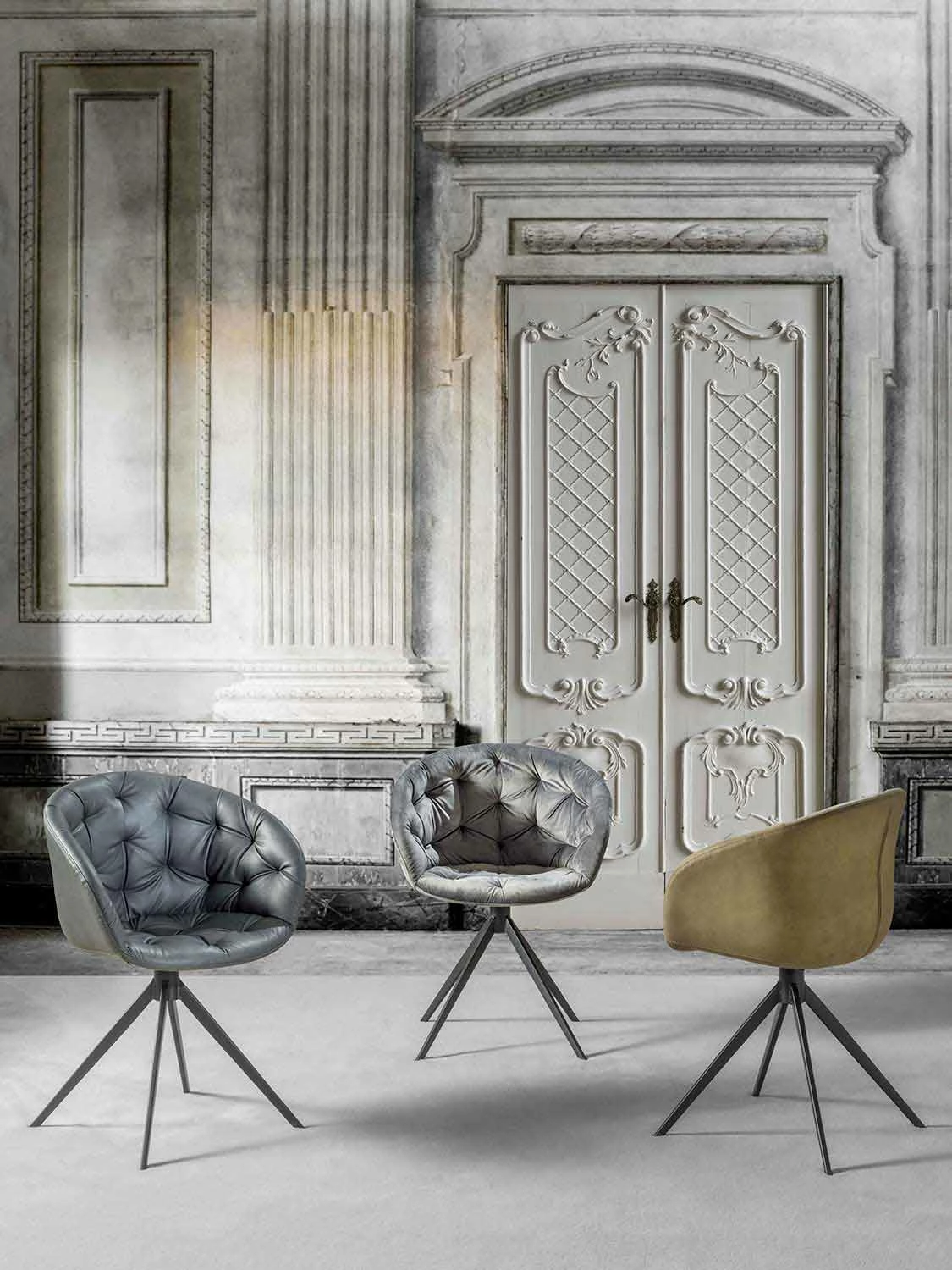 Moderne Design Fauteuil, Met Capitonnè - Enea 3 Moderne Design Fauteuil, Met Capitonnè - Enea - Afbeelding 3