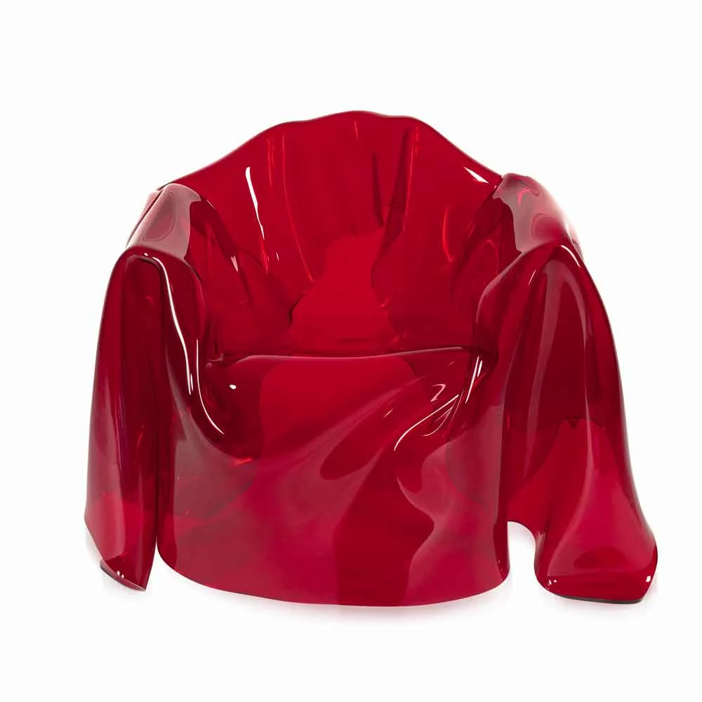 Modern Design Leunstoel Rood Plexiglas Parijs, Made In Italy 5 Modern Design Leunstoel Rood Plexiglas Parijs, Made In Italy - Afbeelding 5