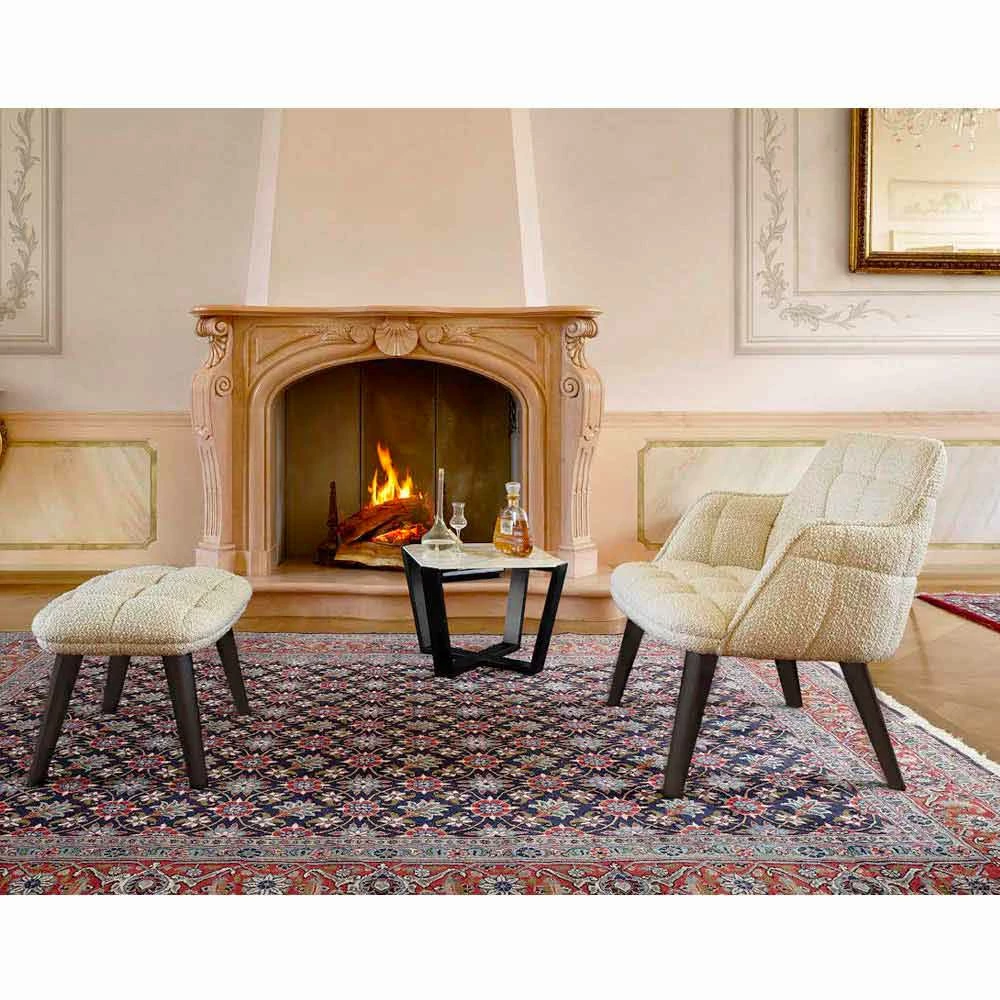 Design Fauteuil Bekleed Met Stof Met Houten Poten Made In Italy - Clera 3 Design Fauteuil Bekleed Met Stof Met Houten Poten Made In Italy - Clera - Afbeelding 3