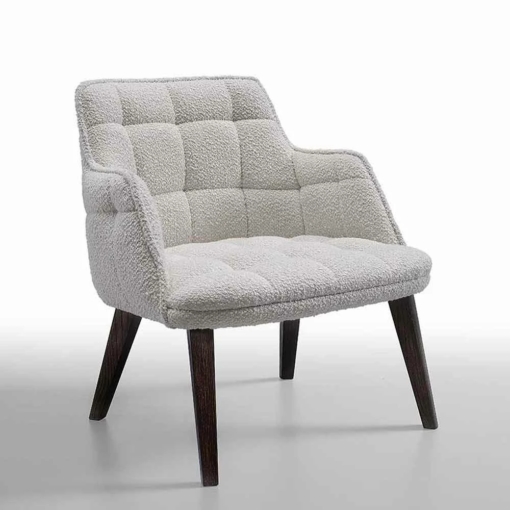 Design Fauteuil Bekleed Met Stof Met Houten Poten Made In Italy - Clera 1 Design Fauteuil Bekleed Met Stof Met Houten Poten Made In Italy - Clera