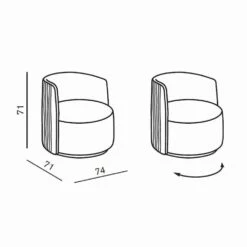 Draaibare Woonkamerfauteuil In Stof En Zwart Metaal Made In Italy - Lavendel 11 Draaibare Woonkamerfauteuil In Stof En Zwart Metaal Made In Italy - Lavendel -Slide Shop poltrona girevole da salotto in tessuto e metallo nero made in italy lavanda 5