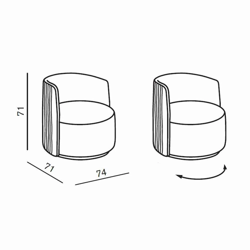 Draaibare Woonkamerfauteuil In Stof En Zwart Metaal Made In Italy - Lavendel 6 Draaibare Woonkamerfauteuil In Stof En Zwart Metaal Made In Italy - Lavendel - Afbeelding 6