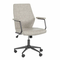Draaibare Bureaufauteuil In Nylon En Eco-leer Met Lage Rugleuning - Outly