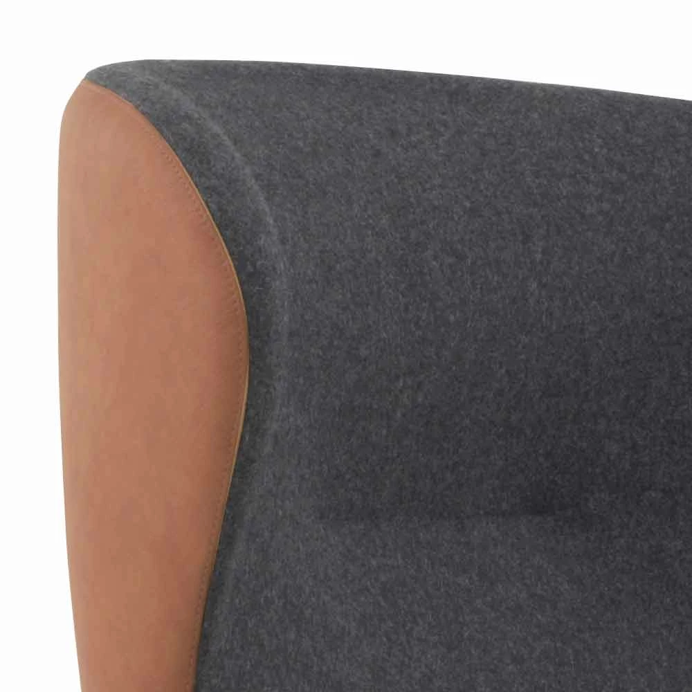 Draaibare Lederen Fauteuil Met Houten Onderstel Made In Italy - Butterfly 2 Draaibare Lederen Fauteuil Met Houten Onderstel Made In Italy - Butterfly - Afbeelding 2