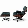 Draaibare Fauteuil Bekleed Met Leer Met Voetsteun Made In Italy - Maestrale