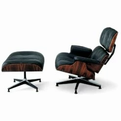 Draaibare Fauteuil Bekleed Met Leer Met Voetsteun Made In Italy - Maestrale