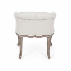 Houten Fauteuilzitting In Natuurlijk Linnen En Katoen Klassiek Ontwerp - Katen -Slide Shop poltrona in legno seduta in lino e cotone naturali design classico katen 2