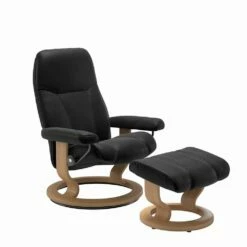 Ontspannende Lederen Ligstoel Met Poef - Stressless Consul -Slide Shop poltrona in pelle reclinabile rilassante con pouf stressless consul 10