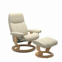 Ontspannende Lederen Ligstoel Met Poef - Stressless Consul -Slide Shop poltrona in pelle reclinabile rilassante con pouf stressless consul 5