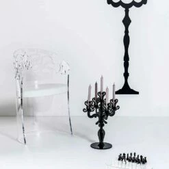 Leunstoel In Doorzichtig Plexiglas En Synthetisch Leer Inside, Made In Italy