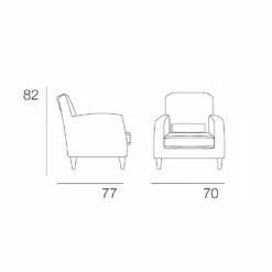 Fauteuil In Witte Stof Met Houten Poten Made In Italy - Lorena 5 Fauteuil In Witte Stof Met Houten Poten Made In Italy - Lorena -Slide Shop poltrona in tessuto bianco con piedini in legno made in italy lorena 2