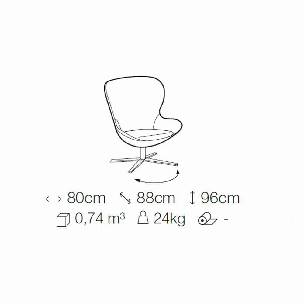 Stoffen Fauteuil Met Draaivoet Van Edelmetaal Made In Italy - Papaja 12 Stoffen Fauteuil Met Draaivoet Van Edelmetaal Made In Italy - Papaja - Afbeelding 12