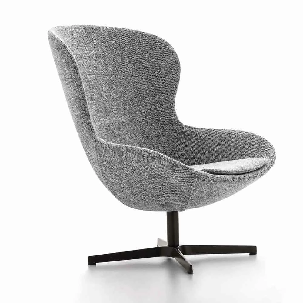 Stoffen Fauteuil Met Draaivoet Van Edelmetaal Made In Italy - Papaja 1 Stoffen Fauteuil Met Draaivoet Van Edelmetaal Made In Italy - Papaja
