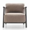 Stoffen Fauteuil Met Onderstel Van Essenhout En Leer Made In Italy - Guava